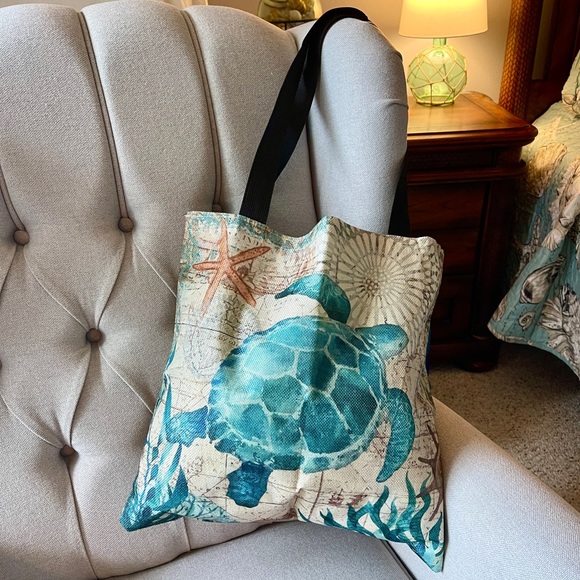 New Turtle Canvas Tote - Large - Picture 4 of 9